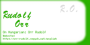 rudolf orr business card